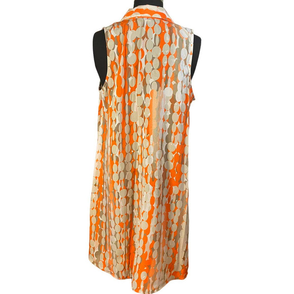 VTG Aline, button front sleeveless shift dress. EUC, Sz 10P. Silky lightweight - Picture 4 of 7